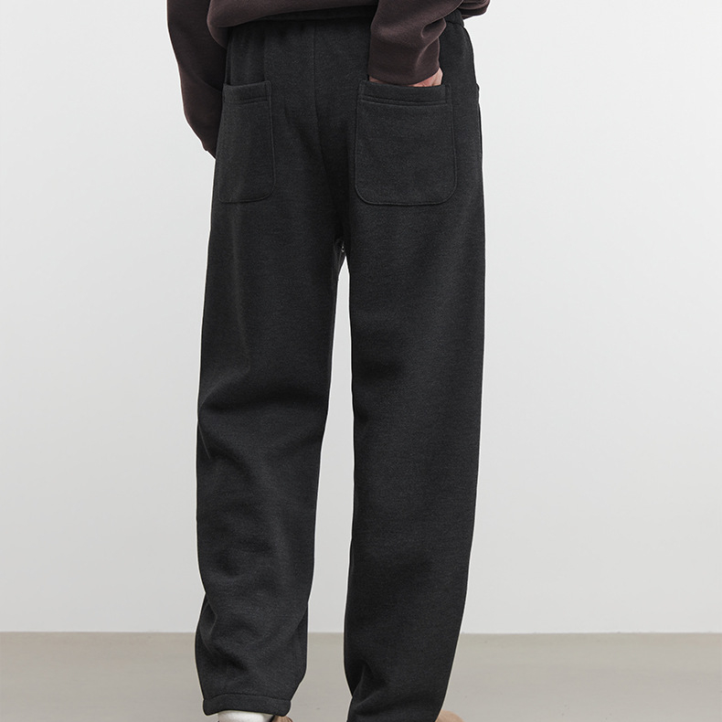 500g重磅加絨保暖休閒褲秋冬季男針織時尚百搭衛褲