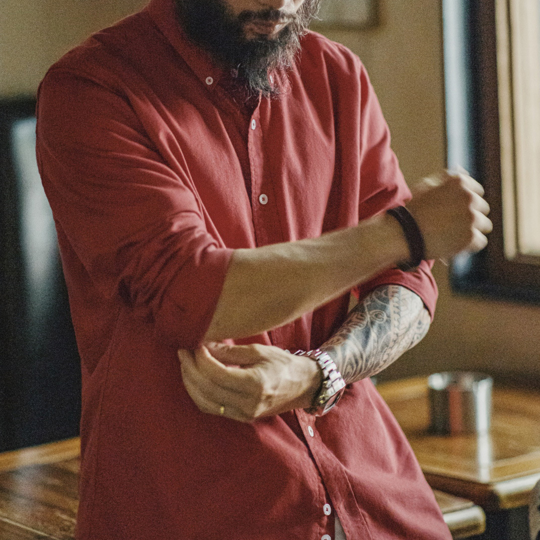 美式休閒純色牛津紡襯衫長袖外套純棉牛津布薄款襯衣男秋