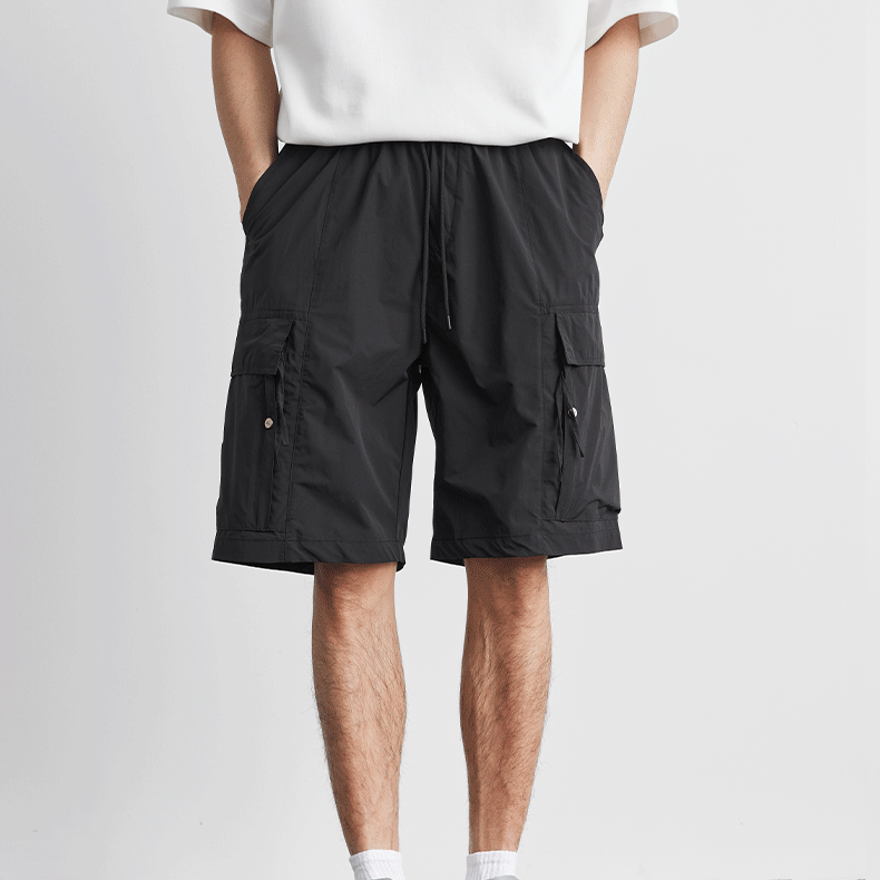 速乾五分褲男夏季簡約純色薄款休閒褲男款冰涼透氣短褲子