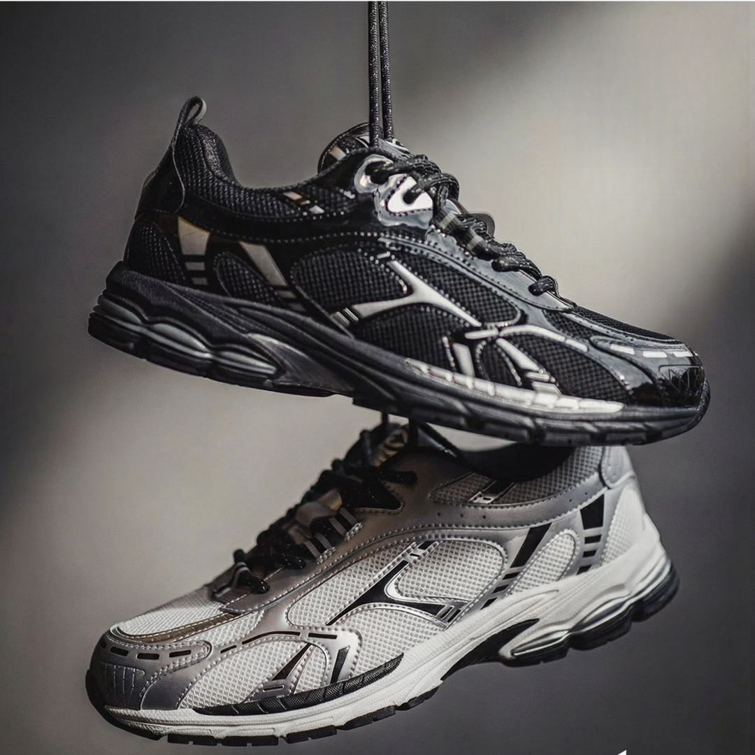 復古厚底銀黑色老爹鞋增高運動網帽透氣通勤新款休閒鞋子男款