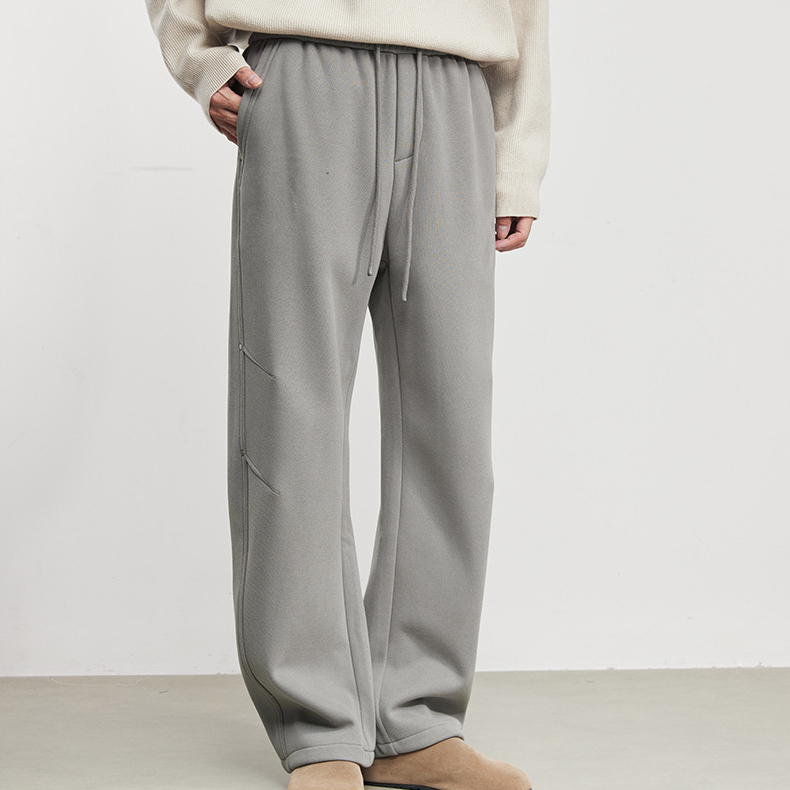暖絨重磅加絨慕斯空氣棉廓形結構百搭休閒褲冬季抽繩衛褲