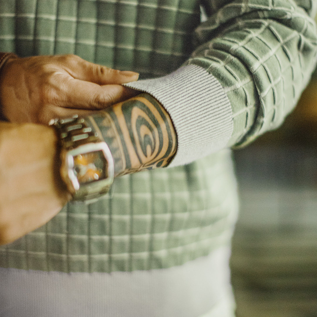 美式復古格子圓領衛衣格紋綠色長袖T恤套頭短款外套男春