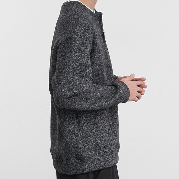 星爍假兩件加絨保暖衛衣秋冬季男拉鍊半開襟圓領休閒長袖