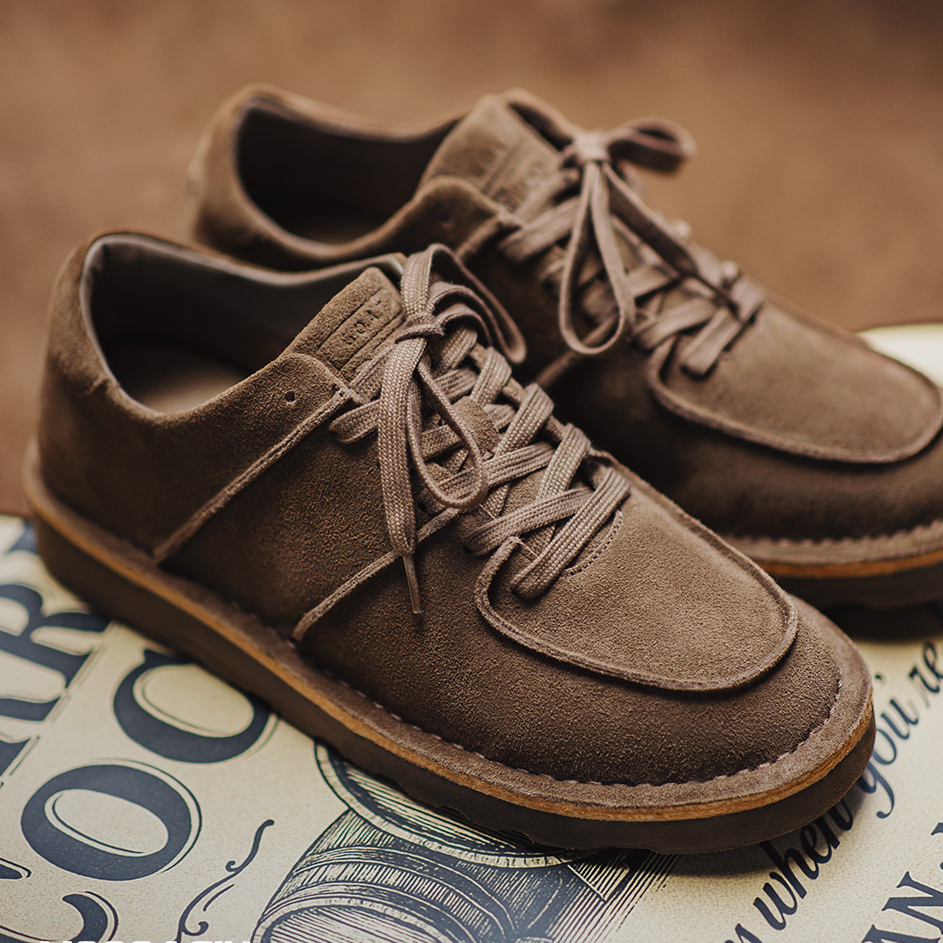 莫卡辛鞋男冬季新款休閒輕便真牛皮美式復古低幫翻毛皮工裝鞋