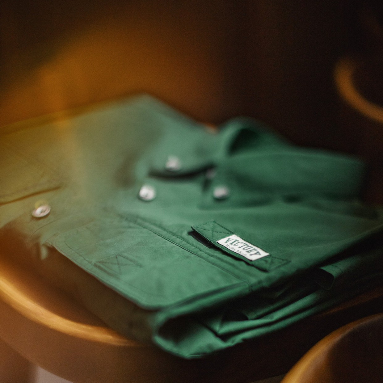 美式復古多口袋襯衫外套綠色純棉疊穿長袖襯衣薄款男夏秋