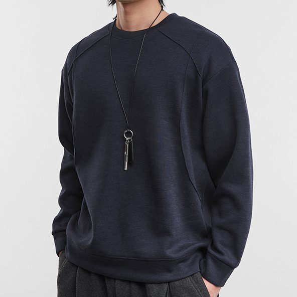 加厚老钱圆领卫衣男秋冬季2025新款宽松休闲套头上衣