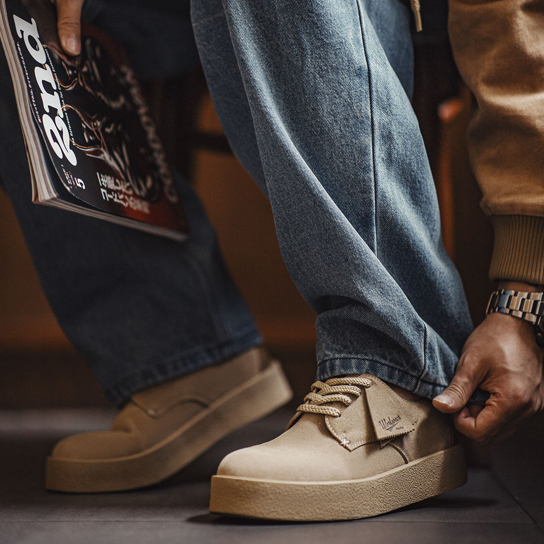 搖滾60復古板鞋男士2025冬季新款休閒低幫沙漠德比鞋厚底皮鞋