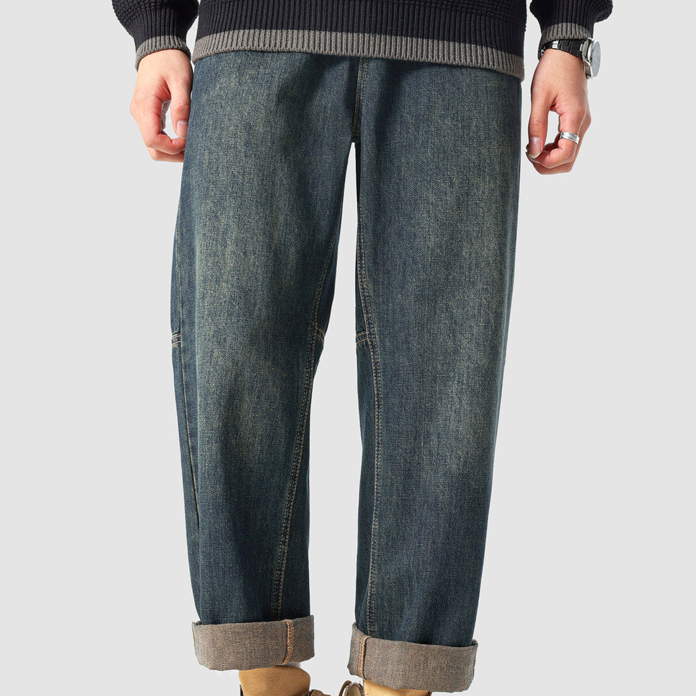 秋冬重工做舊休閑牛仔褲