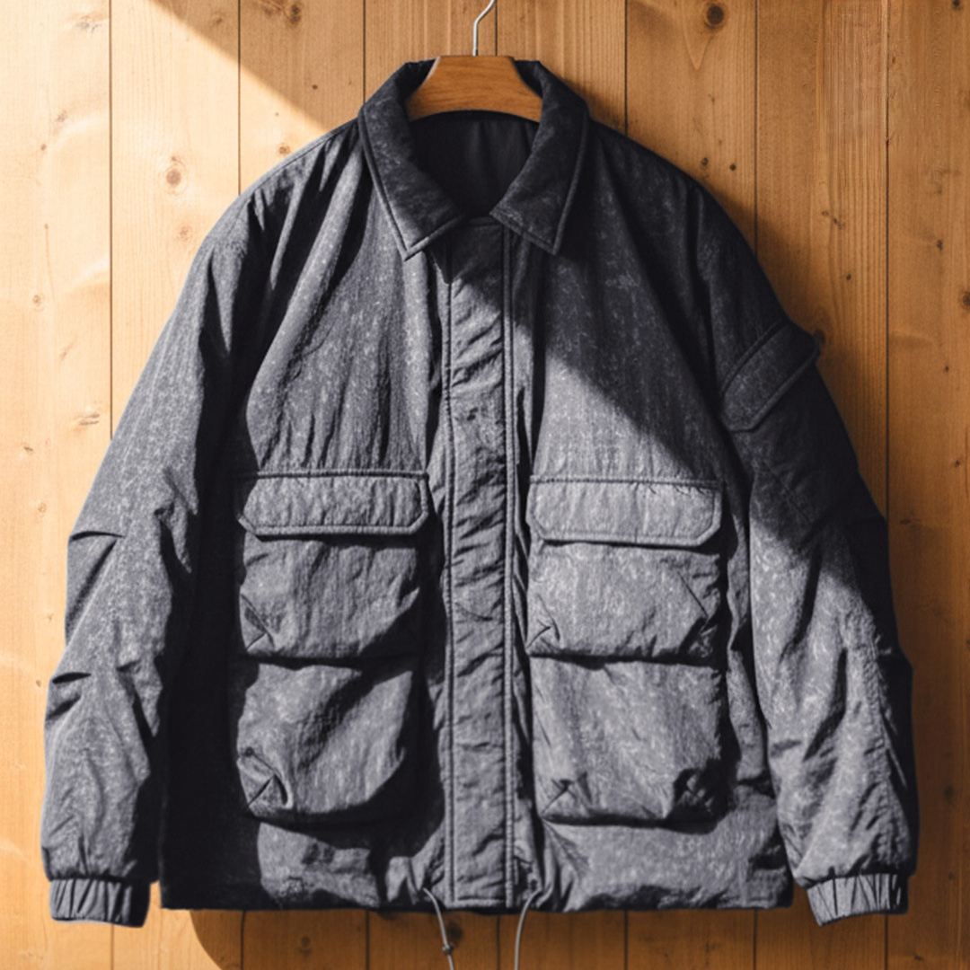 美式復古仿蠟染M65獵裝夾克立領保暖硬漢棉服外套男秋冬