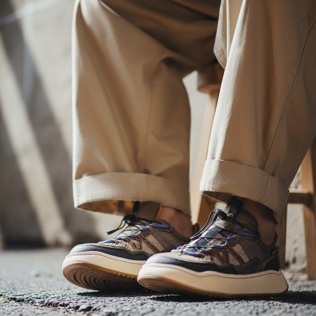 無境新款男士厚底增高山系板鞋機能風通勤鞋運動免系休閒鞋子