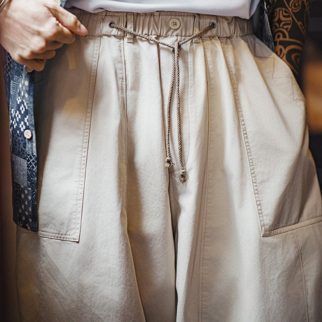 美式復古寬鬆氣球褲廓形哈倫褲卡其色日系休閒長褲子男春