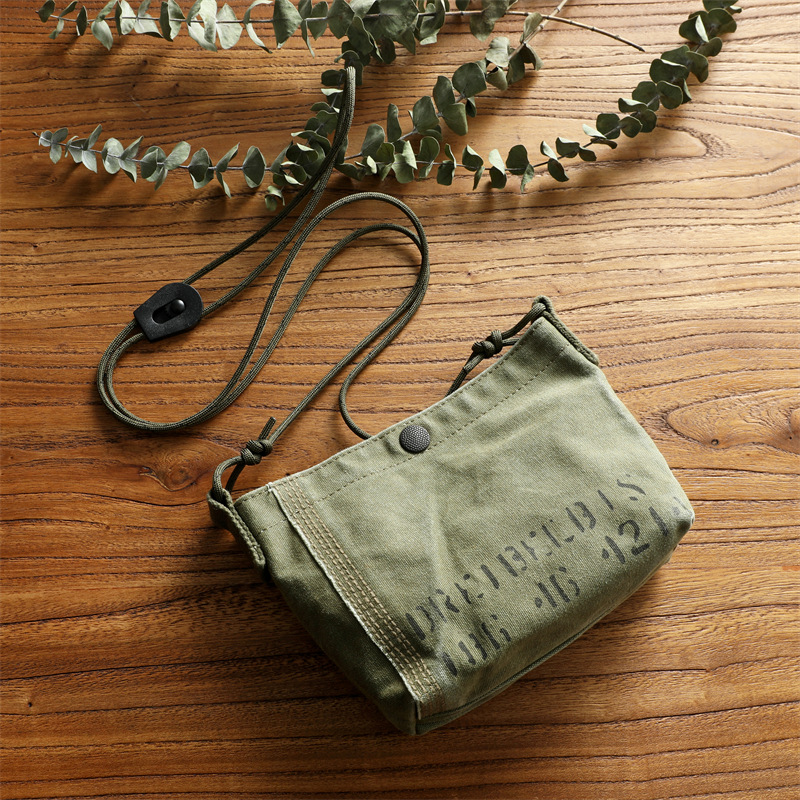 重工水洗做舊復古軍包男女斜挎包休閒百搭單肩包時尚潮流帆布包