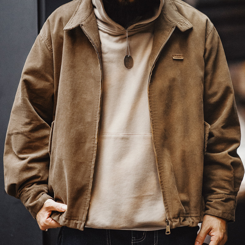 美式復古燈芯絨哈靈頓G9夾克阿美咔嘰立領休閒外套男秋季