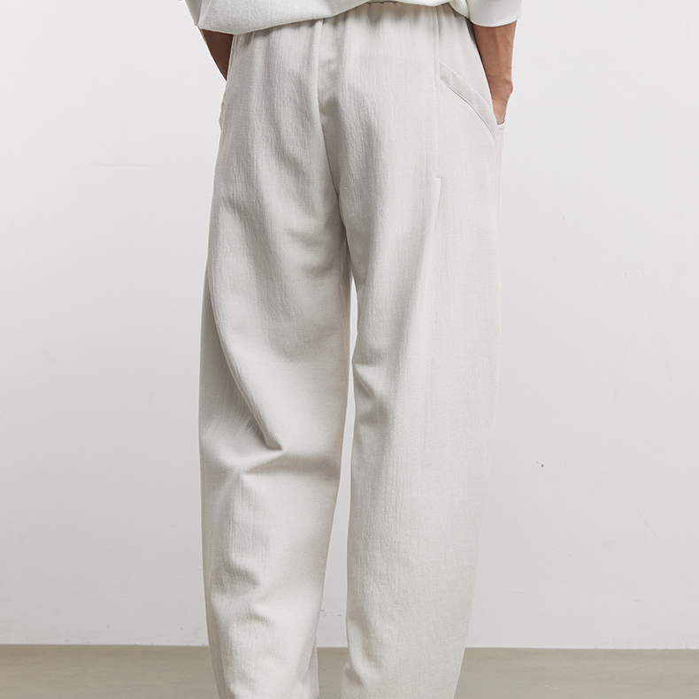 280g復古冰川哈倫褲男士春季新款萊賽爾棉直筒百搭時尚休閒褲