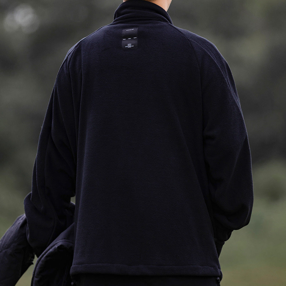 兩件套搖粒絨外套男冬季寬松可拆卸馬甲薄款立領棉衣潮