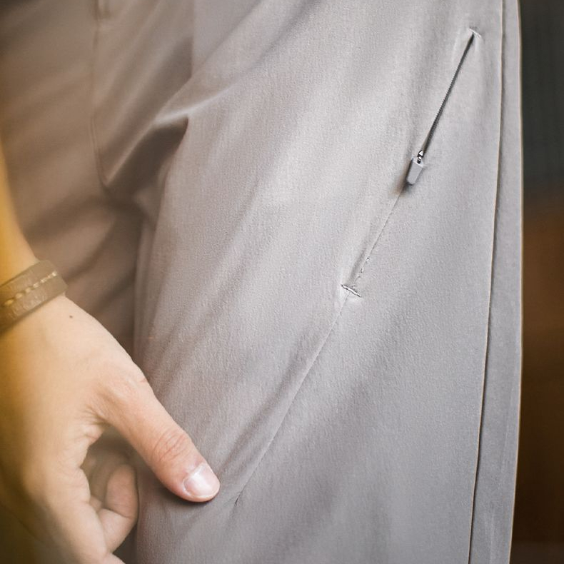 休閒西褲垂感cleanfit老錢風黑色褶皺西褲長褲子薄款男夏