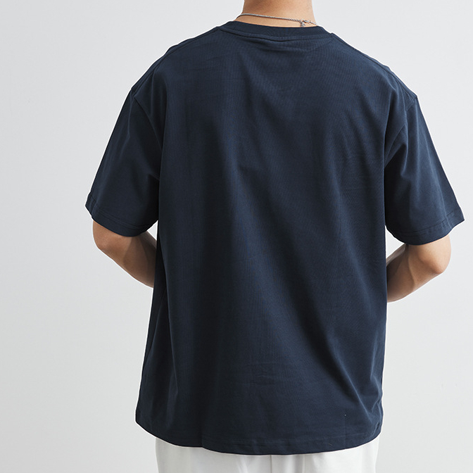 250g重磅美式復古英文刺繡短袖t恤男夏季新款寬鬆上衣潮