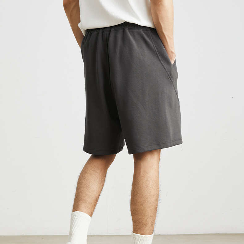 夏季新款美式重磅短褲男直筒寬鬆五分褲純色休閒運動褲男