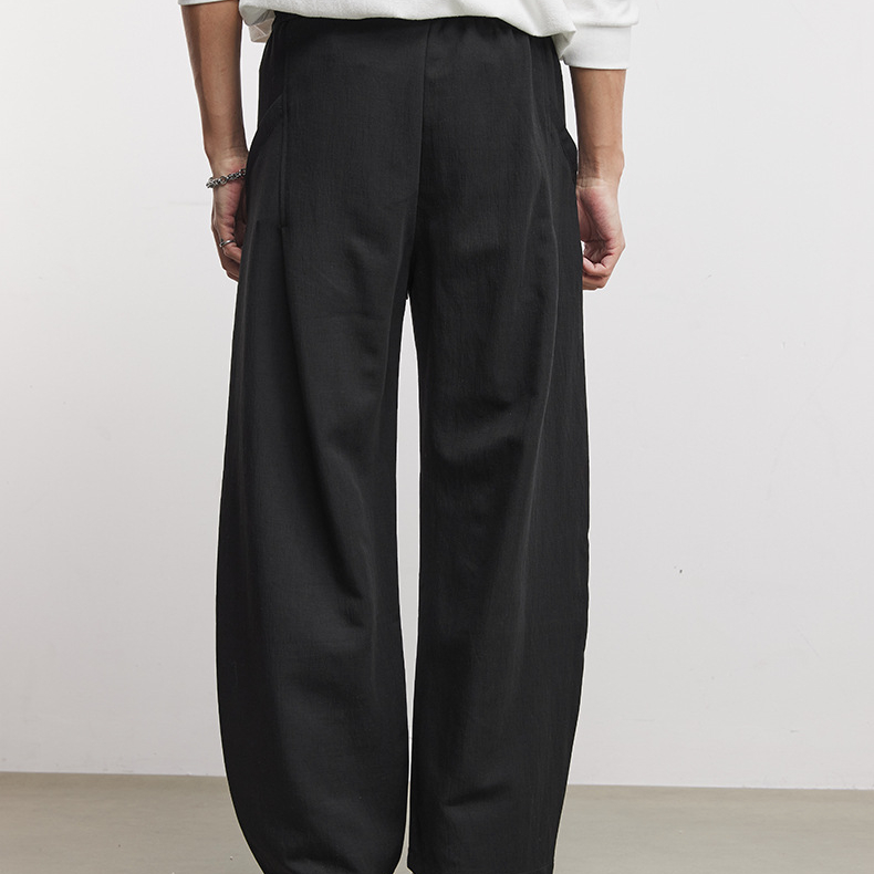 280g復古冰川哈倫褲男士春季新款萊賽爾棉直筒百搭時尚休閒褲