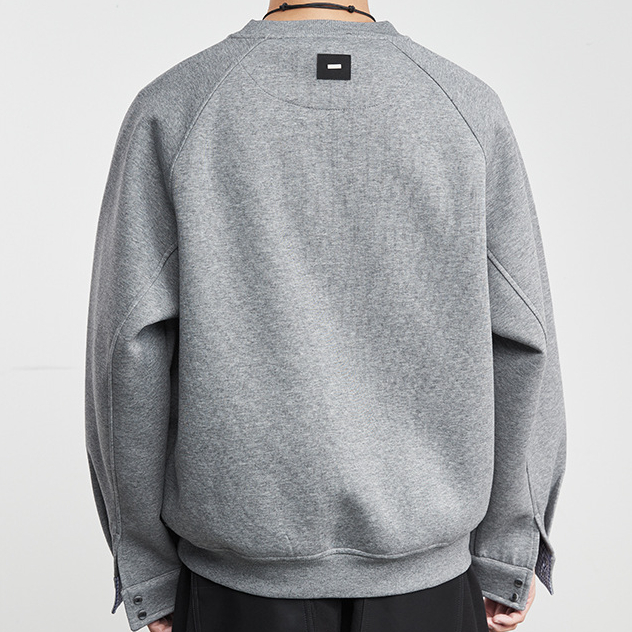 格序秋冬新款套頭加絨拼接衛衣百搭情侶復古日系寬鬆潮流