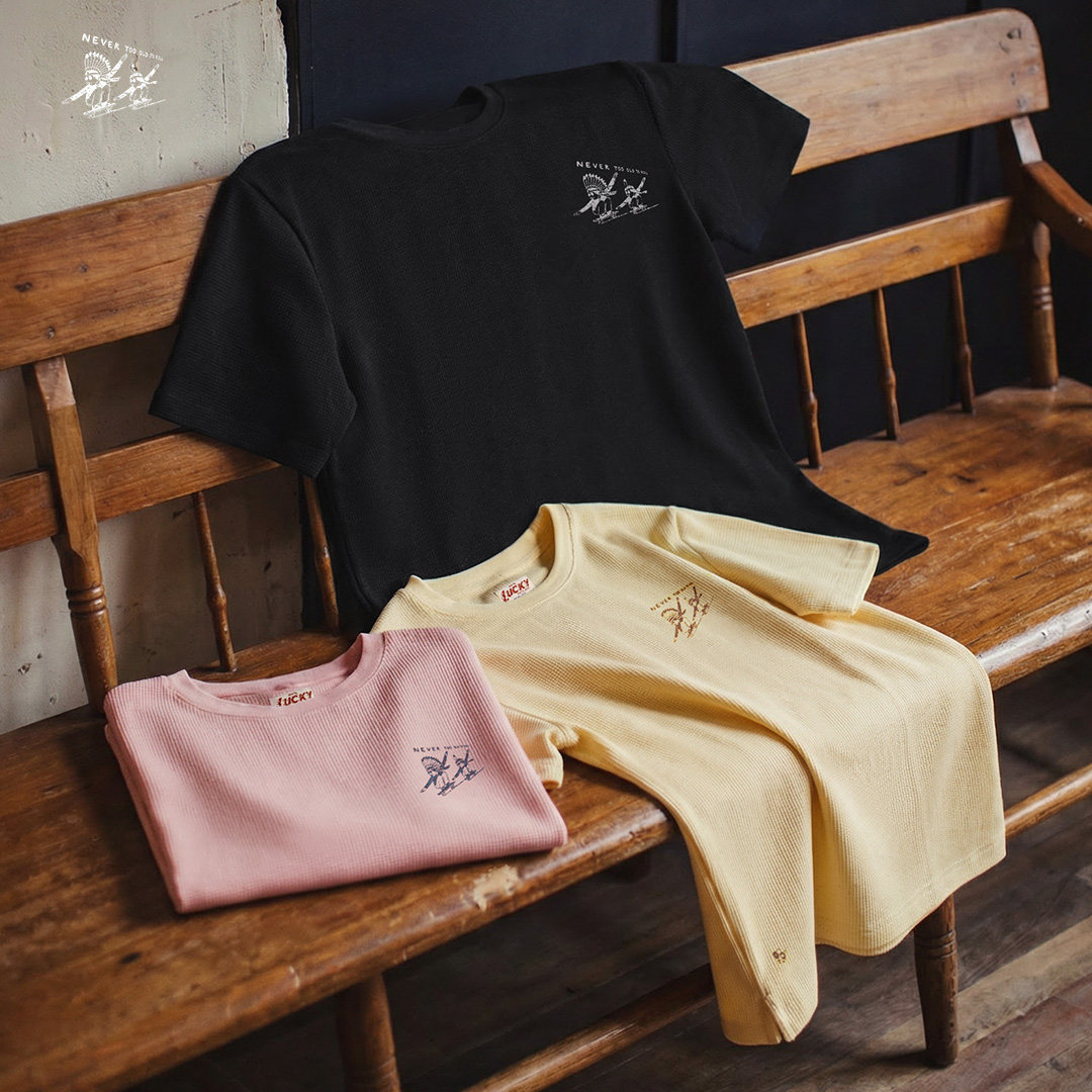 美式復古華夫格圓領短袖T恤阿美咔嘰印第安印花上衣男夏