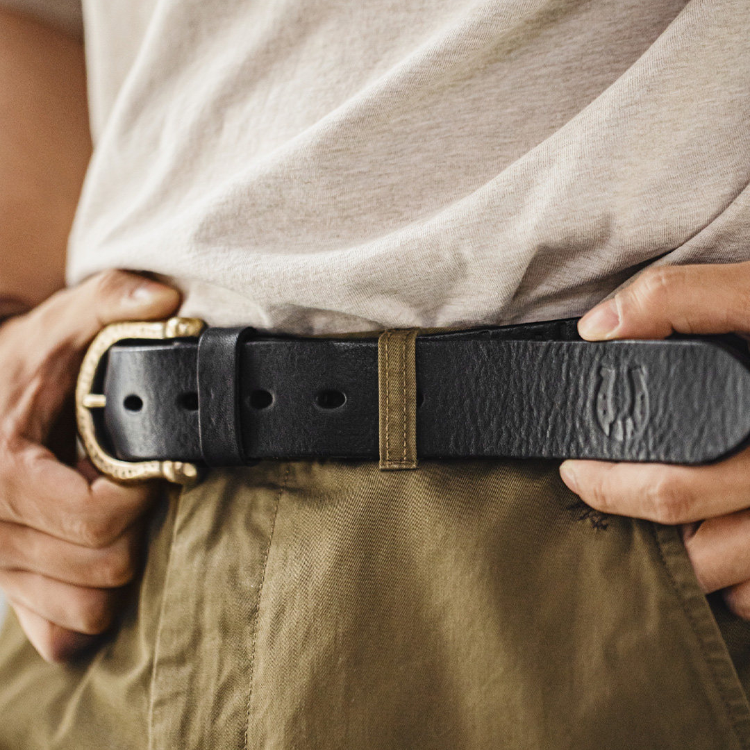 美式復古黃銅釦頭皮帶頭層牛皮腰帶單針真皮褲腰帶男款