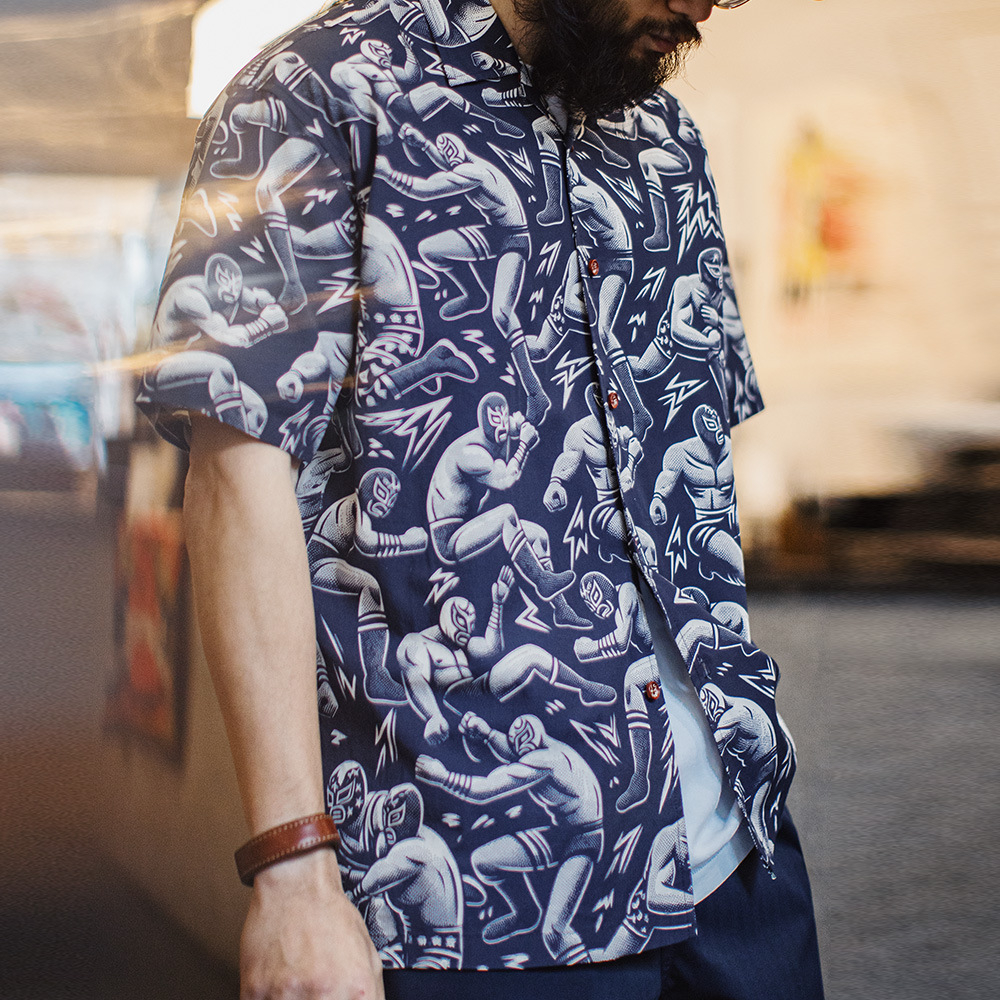 美式復古滿印花古巴領襯衫寬鬆夏威夷短袖襯衣外套男夏季