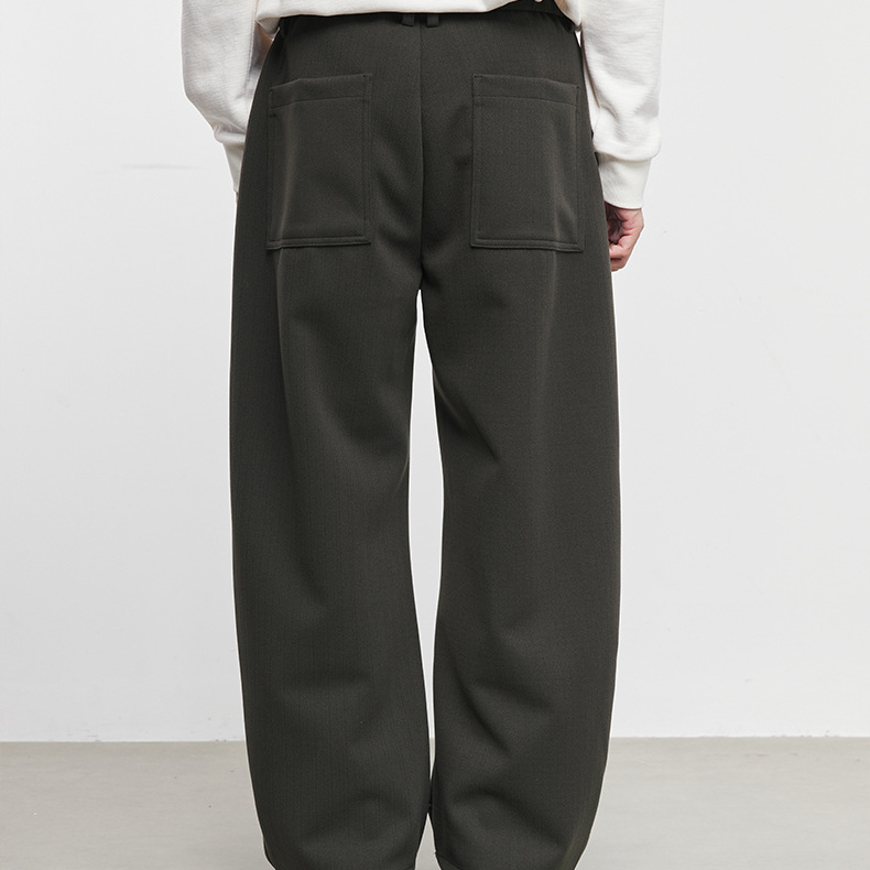 逸行430克重磅寬鬆保暖加厚休閒褲男秋冬季垂感純色長褲