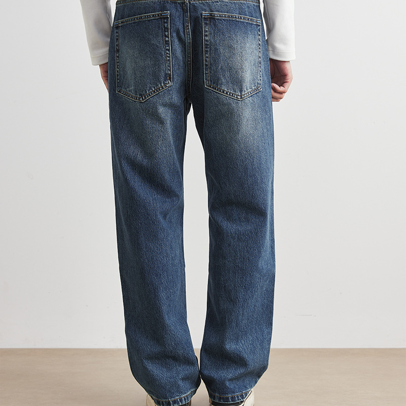 精梳棉牛仔褲男士春秋季2025新款Cleanfit直筒闊腿褲長褲