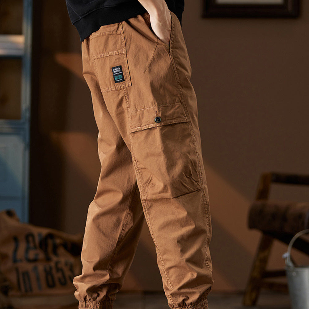 美式工裝褲夏季新款機能休閑束腳褲薄款男士褲