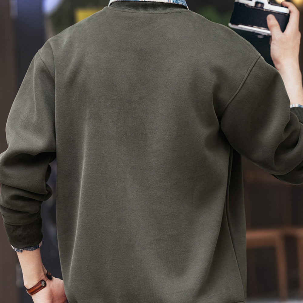 高端420g美式印花衛衣男秋季新款寬松大碼休閑長袖男裝