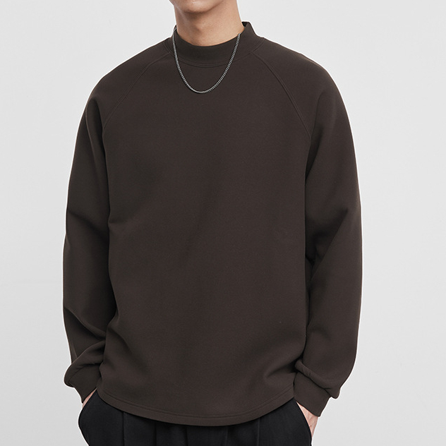 棕叙休闲时尚高领长袖T恤男秋冬季宽松时尚打底衫上衣潮