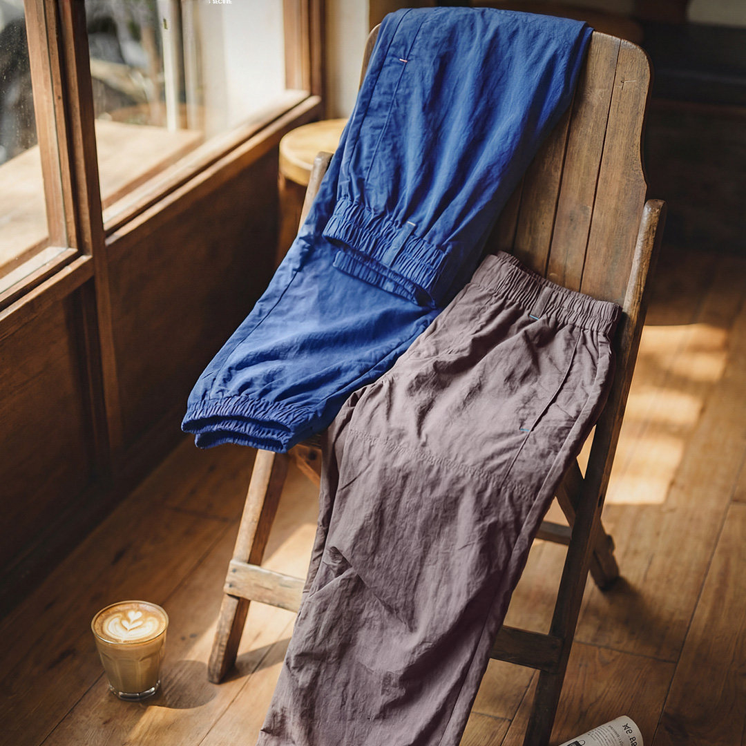 美式塔絲隆山系束腳傘兵褲直筒闊腿薄款寬鬆休閒褲子男春