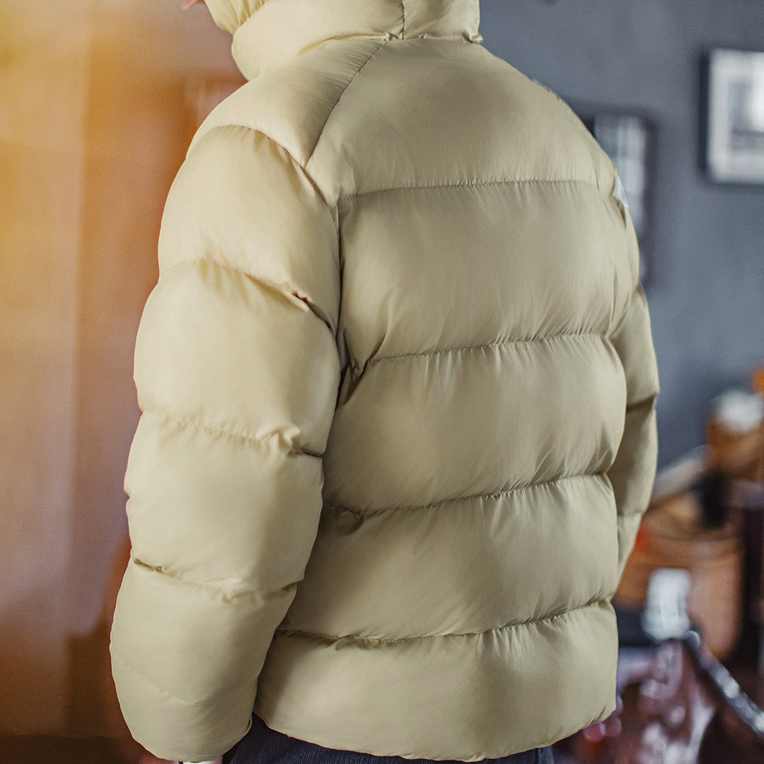 美式連帽立領棉服山系戶外軟殼衍縫麪包服短款外套男秋冬