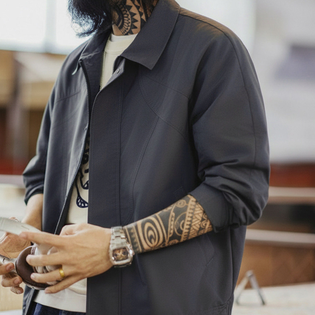 美式機能風三防夾克立領運動訓練防水灰色薄款外套男春季