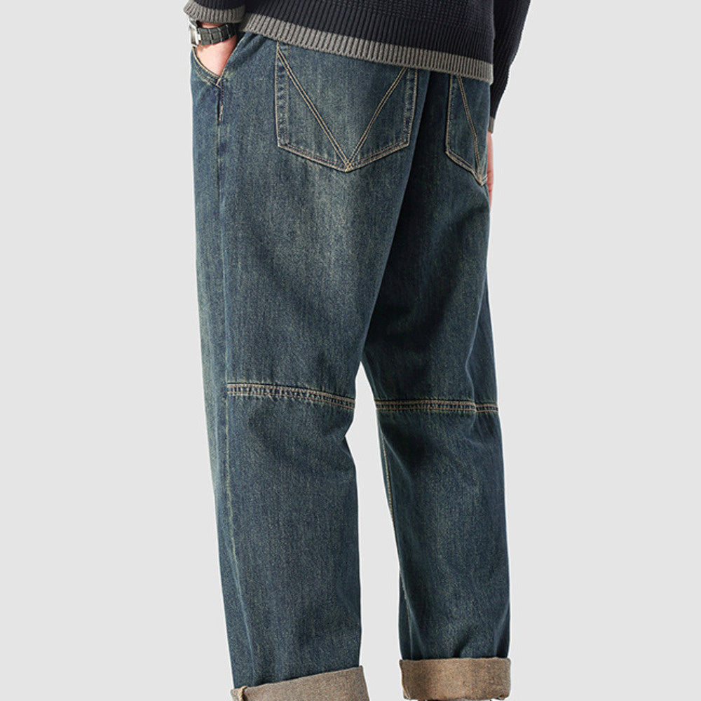 秋冬重工做舊休閑牛仔褲