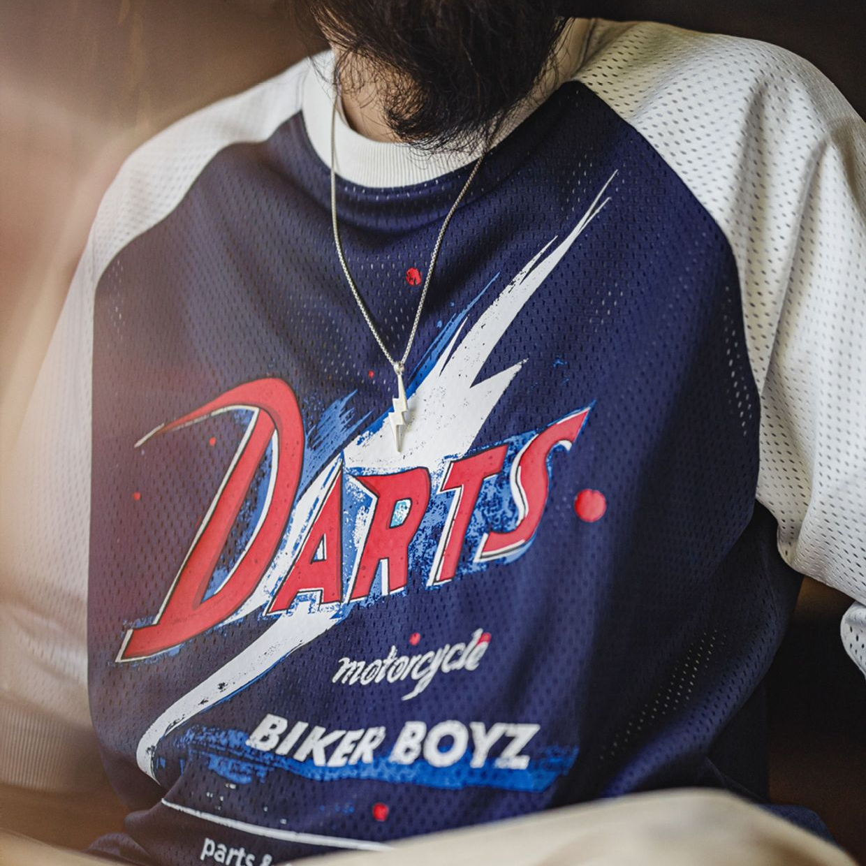 美式印花長袖T恤鏤空撞色針織插肩袖垂感套頭衛衣男夏秋