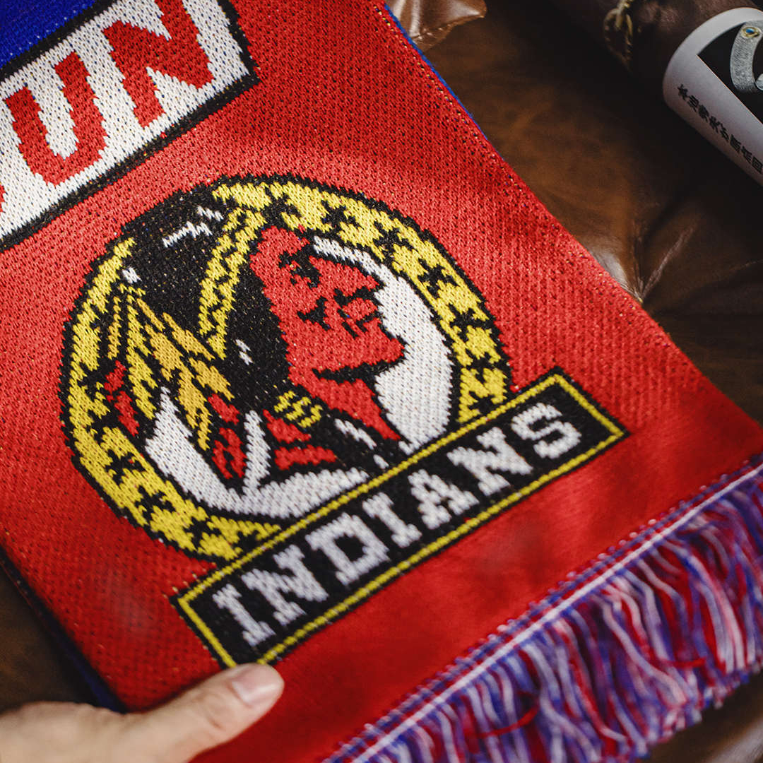 美式紅色流蘇球迷圍巾披肩保暖長款針織圍脖男式秋冬季