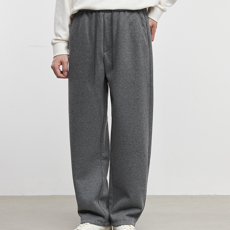男士柔垂寬鬆休閒衛褲秋冬垂感直筒運動褲潮流百搭長褲