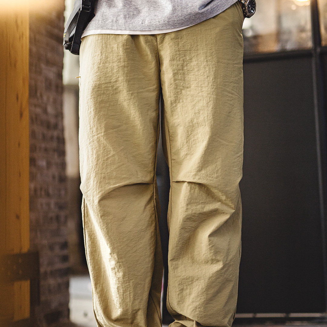 美式山系傘兵褲戶外薄款塔絲隆直筒機能休閒長褲子男士春