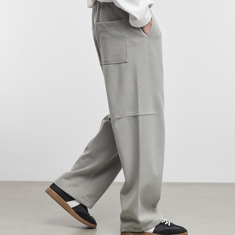 素律闊腿休閒褲子男春秋季2025新款寬鬆直筒彎刀長褲潮牌