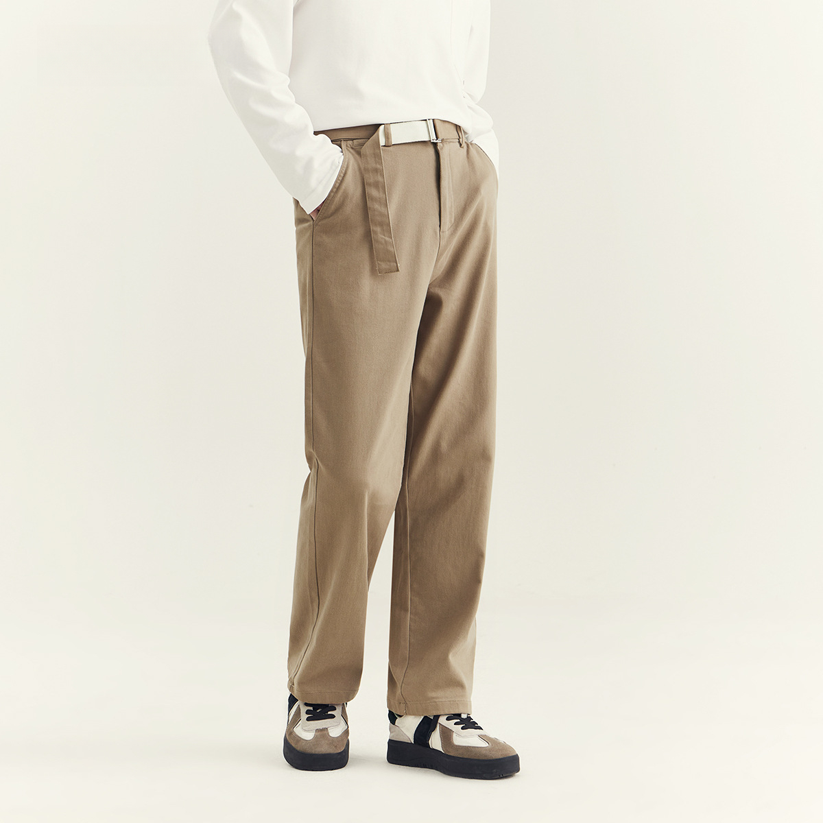 秋季褲子男休閒褲高級感寬鬆直筒時尚百搭長褲