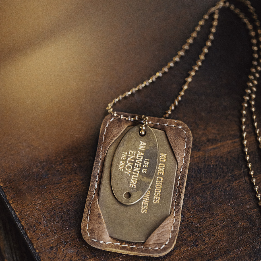 美式復古M41黃銅字母軍牌吊墜項鍊做舊兵男掛件痞帥