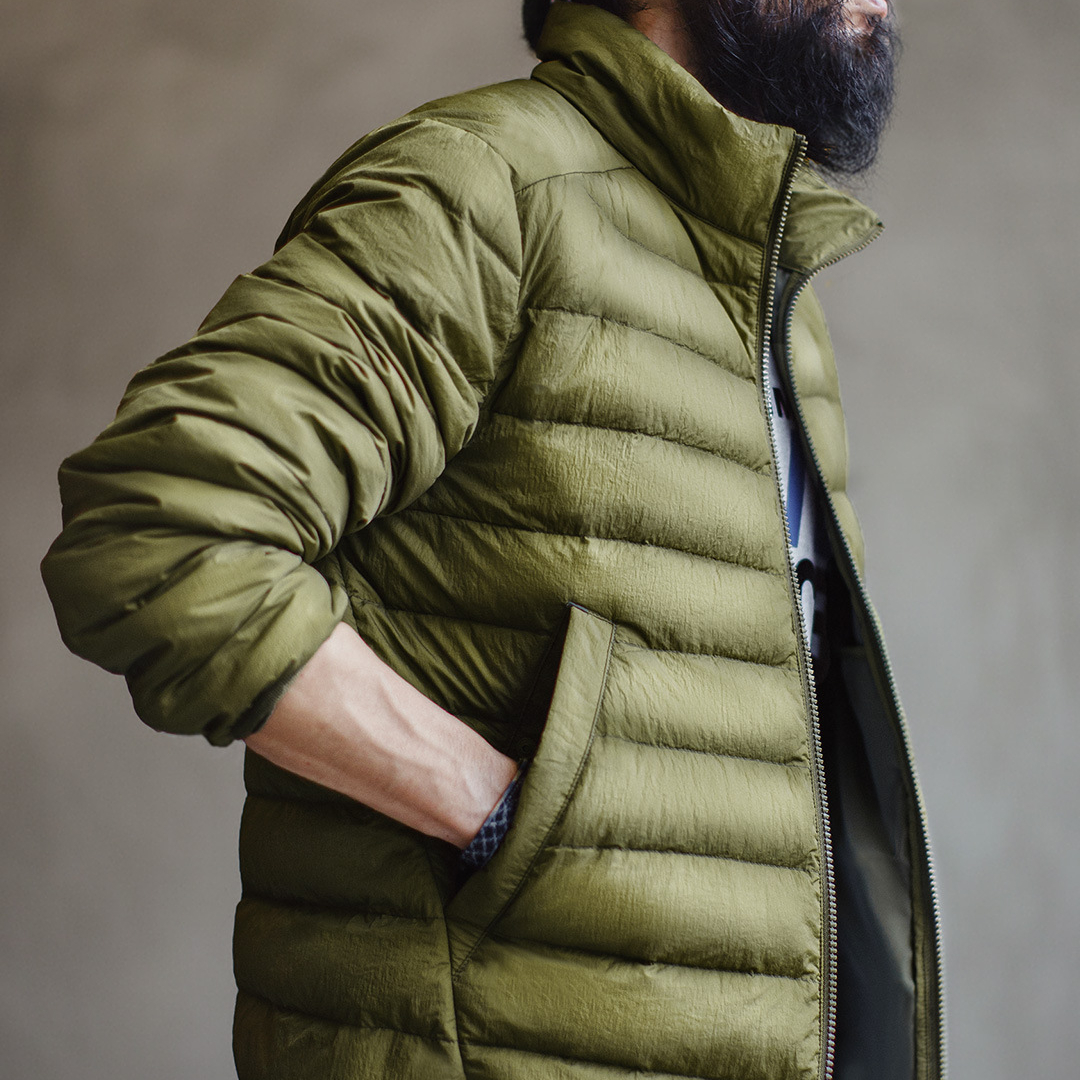 美式超輕薄排骨白鴨絨羽絨服夾克外套內搭短款內膽男秋冬