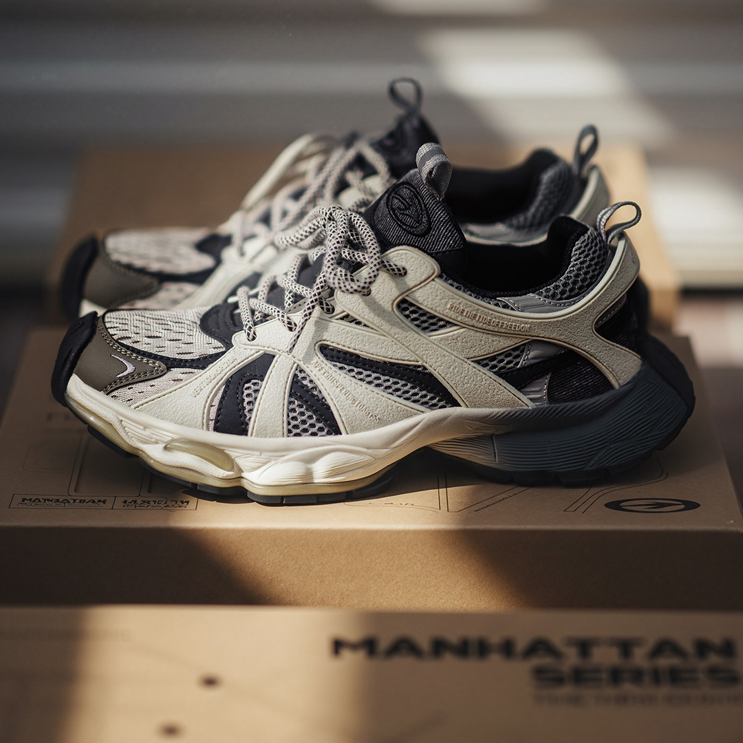 曼哈頓漸變老爹鞋冬季新款男網面波鞋增高厚底復古運動休閒鞋