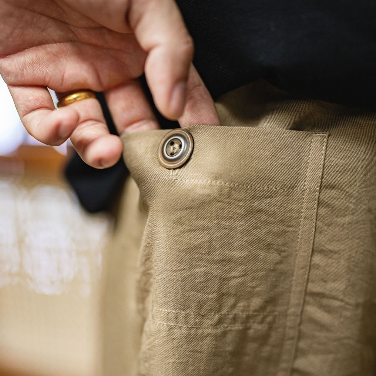 卡其色貝克褲老錢風薄款垂感萊賽爾天絲亞麻長褲子男夏秋