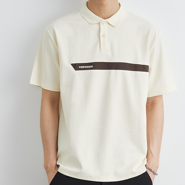 簡約短袖polo衫男夏季2025新款時尚拼接寬鬆休閒半袖t恤