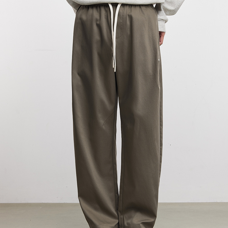 時尚萊賽爾天絲休閒褲男春秋季2026新款薄款梭織小直筒長褲子