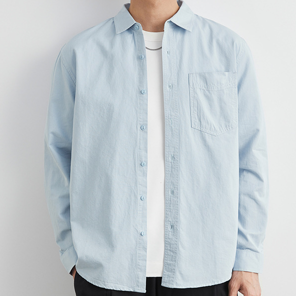 純棉工裝長袖襯衫男款春秋季2025新款寬鬆日系襯衣上衣潮