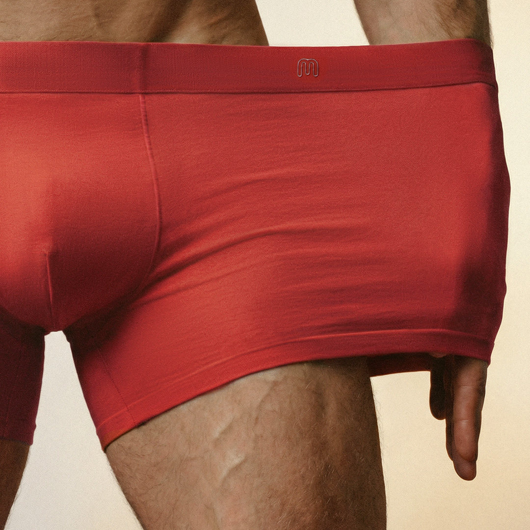 莫代爾內褲男大紅色本命年親膚透氣新年平角搖褲四角短褲
